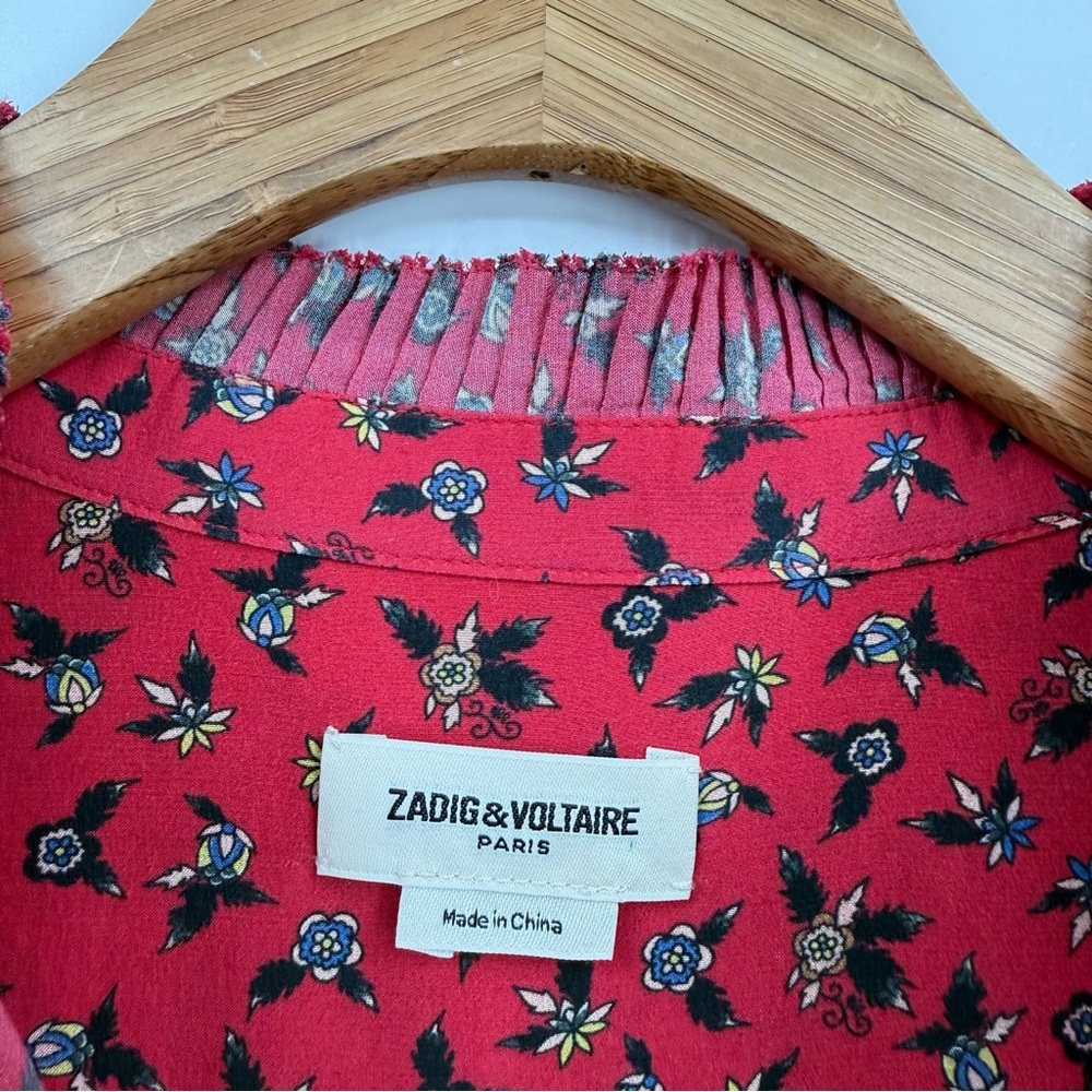 Zadig & Voltaire Tamis Liberty Floral-Print Button-Down Shirt Size M - Picture 5 of 12